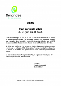 Plan canicule 2020