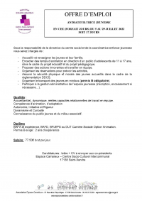 Offre d&#039;emploi Centre Socio-Culturel Intercommunal l&#039;Espace Camaïeux