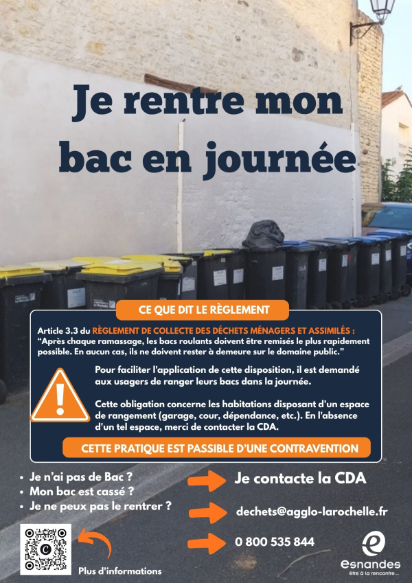Rappel des r&egrave;gles de remisage des bacs de collecte