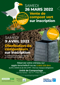 Prenez date : vente de compost samedi 26 mars et distribution de composteurs samedi 9 avril à Périgny (sur inscription)